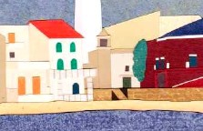 Catherine Bayle : Sicile - phare de Punta Secca (collage, détail)