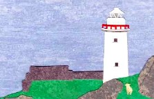 Phare de Bear island : collage de Catherine Bayle (détail)