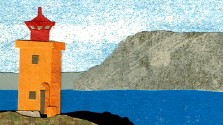 Catherine Bayle : Phare de Klofningur — Islande (collage, détail)