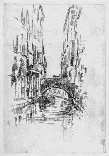 Whistler : Gondola under a bridge (1887)